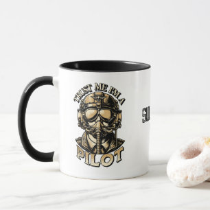 Cool Distressed Custom Name and Date Pilot Mug