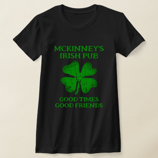 Cool distressed St Patrick's Day t shirt for women (Laydown)