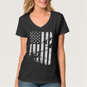 Cool Distressed Vintage American USA Flag Goose Hu T-Shirt