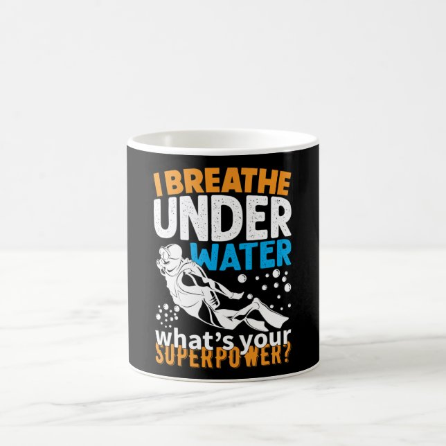 Cool Diving Design - I Breathe Under Water Coffee Mug (Center)