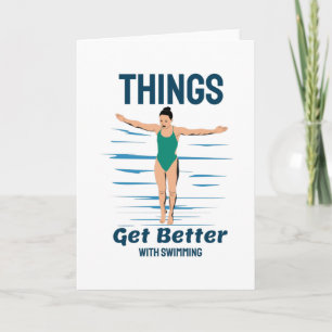 Cool Diving - Things Get Better With Swimming Card