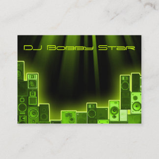 cool dj green laser business card