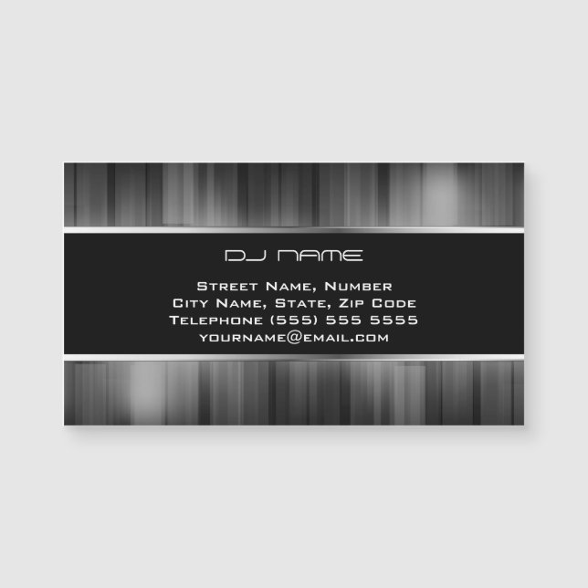 Cool DJ Magnetic Business Card (Front)