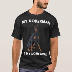 Cool Doberman Art For Kids Boys Dog Breed Doberman T-Shirt