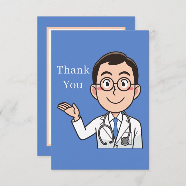 cool Doctor add sentiment Thank You Card (Front/Back)