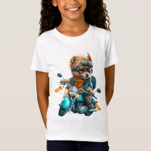 Cool dog biker, cute Yorkshire terrier dog driver T-Shirt