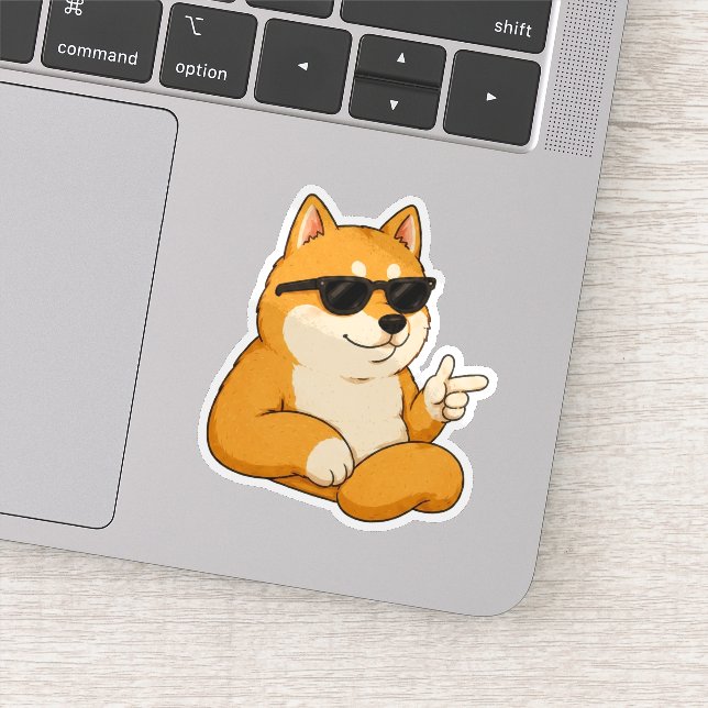 Cool Dog Finger Guns Meme Sticker (Detail)