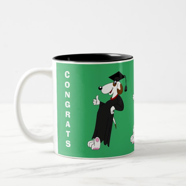 COOL DOG GRADUATE CUSTOM GRADUATION Two-Tone COFFE Coffee Mug (Left)