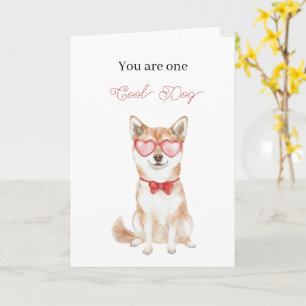 Cool Dog Heart Glasses Birthday Card
