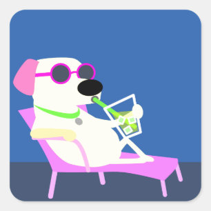 Cool Dog in Sunglasses Square Sticker