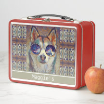 Cool Dog Monogrammed Lunch Box