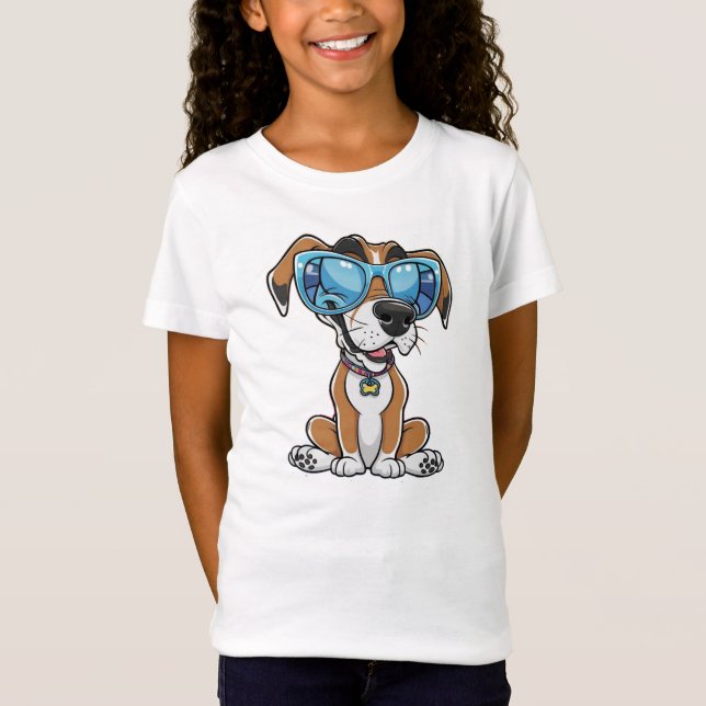 Cool Dog Vibes - Funny Cartoon Dog Kids' T-Shirt (Front)
