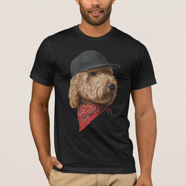 Cool Dog with Cap & Bandana T-Shirt | Stylish Dog  (Front)