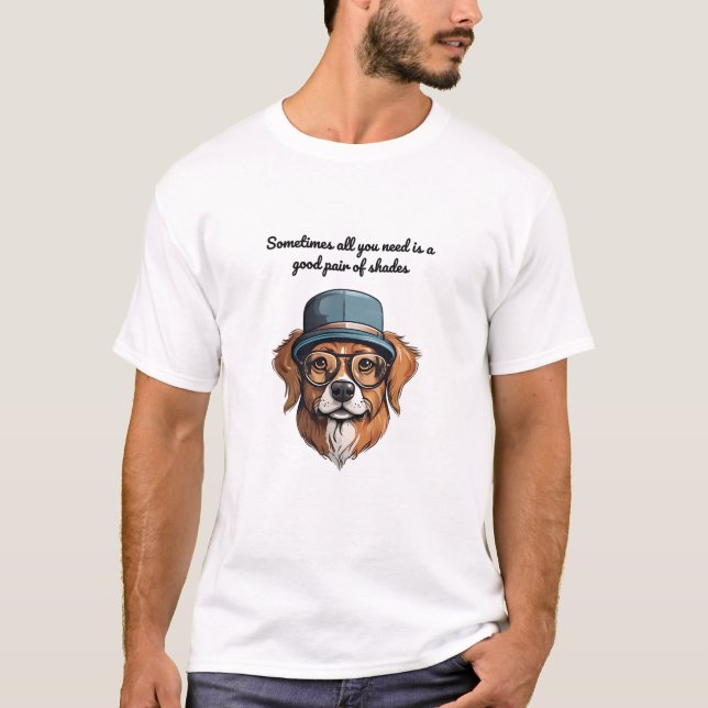  Cool Dog with Shades T-Shirt – Fun and Stylish (Front)