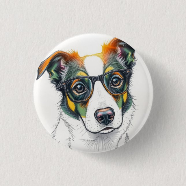 Cool Dog with Sunglasses 3 Cm Round Badge (Front)