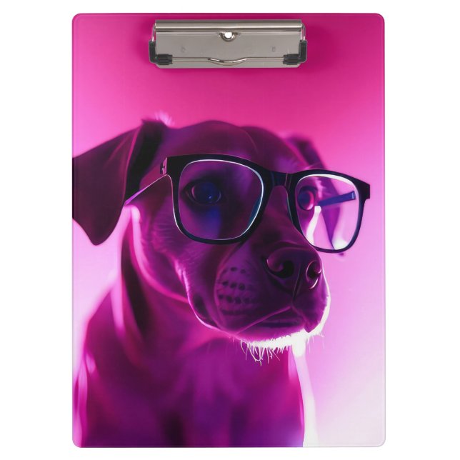 Cool Dog with Sunglasses Clipboard (Front)