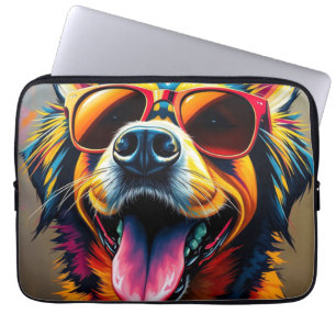Cool Dog with Sunglasses Laptop Sleeve
