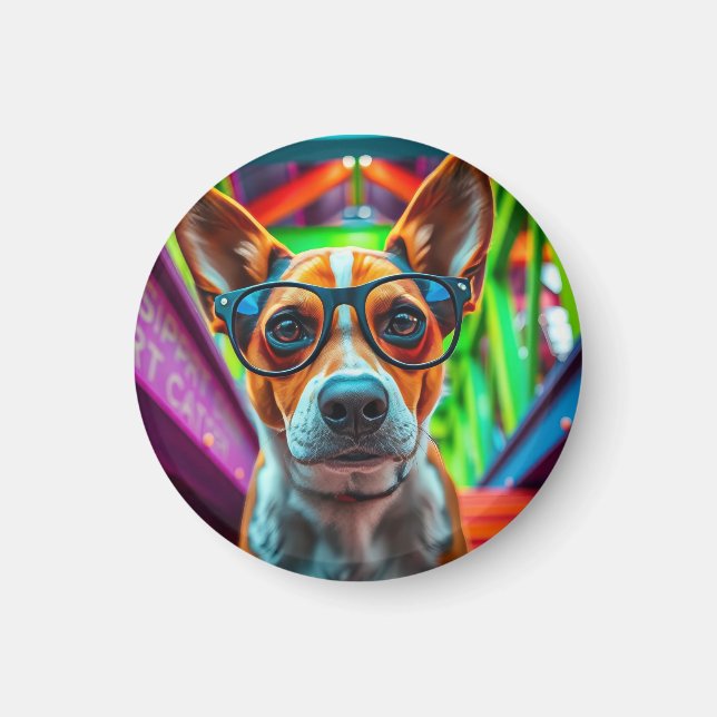 Cool Dog with Sunglasses Magnet (Front)