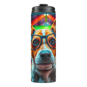 Cool Dog with Sunglasses Thermal Tumbler