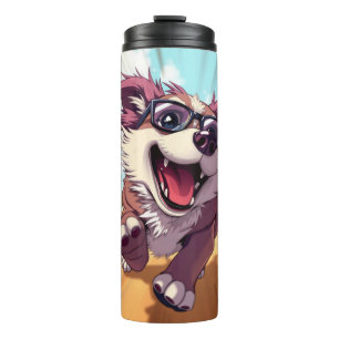 Cool Dog with Sunglasses Thermal Tumbler