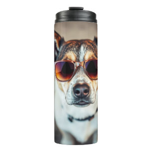 Cool Dog with Sunglasses Thermal Tumbler