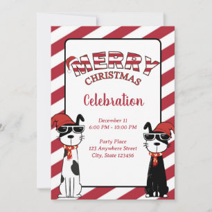Cool Dogs Merry Christmas Invitation