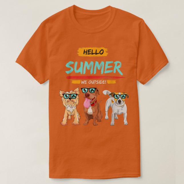 Cool Dogs Who Loves Summer  T-Shirt (Design Front)