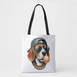 Cool Dogzz a cool beagle with sunglasses and a cap Tote Bag
