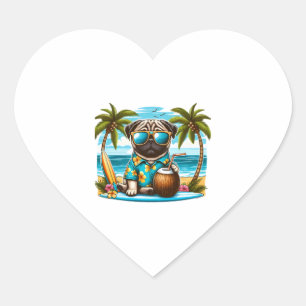 Cool Dogzz a cool pug with sunglasses Classic T-Sh Heart Sticker