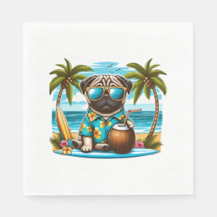 Cool Dogzz a cool pug with sunglasses Classic T-Sh Napkin