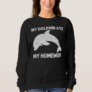 Cool Dolphin For Kids Boys Bottlenose Dolphin Anim Sweatshirt