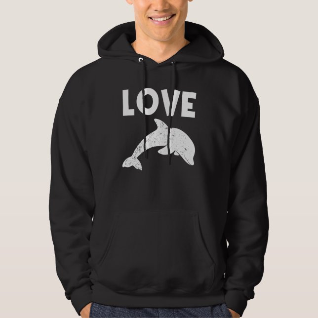Cool Dolphin For Men Women Bottlenose Dolphin Anim Hoodie (Front)
