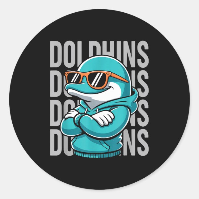 Cool Dolphin Gift For Men Women Boys Girls Kids  Classic Round Sticker (Front)