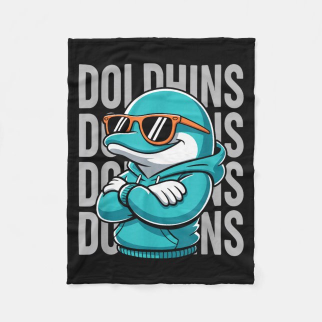 Cool Dolphin Gift For Men Women Boys Girls Kids  Fleece Blanket (Front)