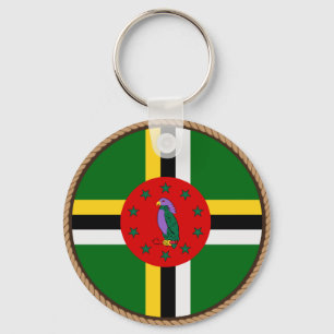 Cool Dominica Flag Seal Key Ring