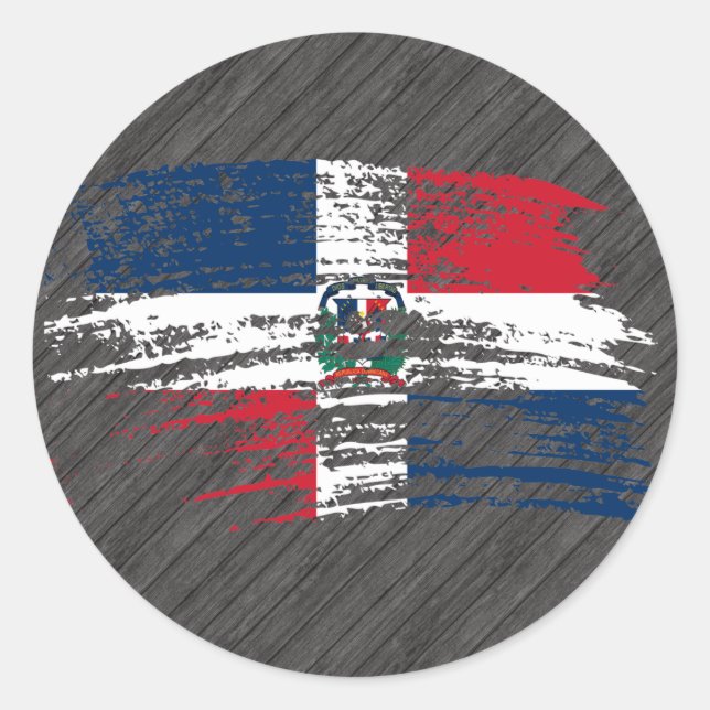 Cool Dominican flag design Classic Round Sticker (Front)