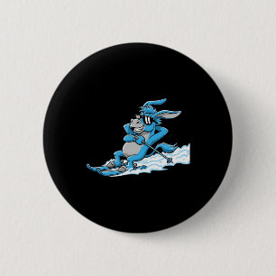 Cool Donkey On Skis Funny Relaxed Apres Ski 6 Cm Round Badge