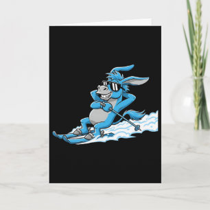 Cool Donkey On Skis Funny Relaxed Apres Ski Card