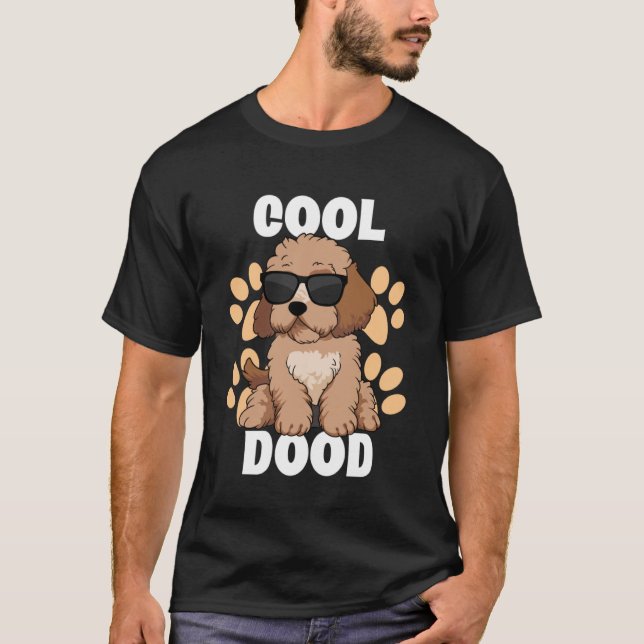 Cool Dood Labradoodle Sunglasses Paw Print for Doo T-Shirt (Front)
