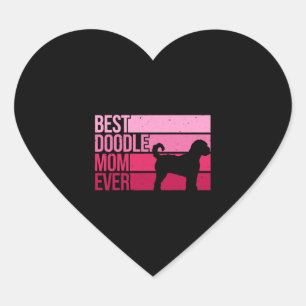 Cool Doodle Mum Art Women Girl Aussiedoodle Golden Heart Sticker