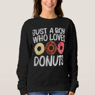 Cool Doughnut Art For Boys Kids Sugar Glazed Choco Sweatshirt