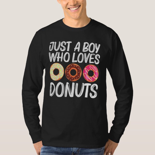 Cool Doughnut Art For Boys Kids Sugar Glazed Choco T-Shirt (Front)