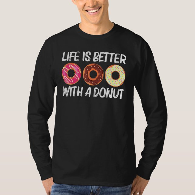 Cool Doughnut Art For Men Women Sugar Glazed Choco T-Shirt (Front)