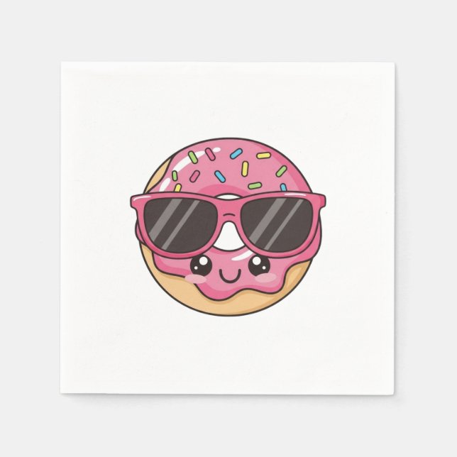 Cool Doughnut with Sunglasses Napkin (Front)
