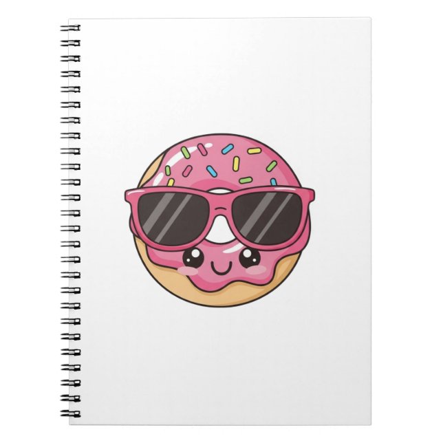 Cool Doughnut with Sunglasses Notebook (Front)