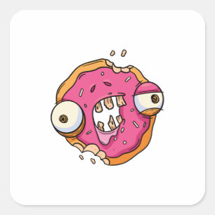 Cool Doughnut Zombie Square Sticker