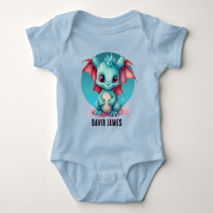 cool dragon add name unisex baby bodysuit