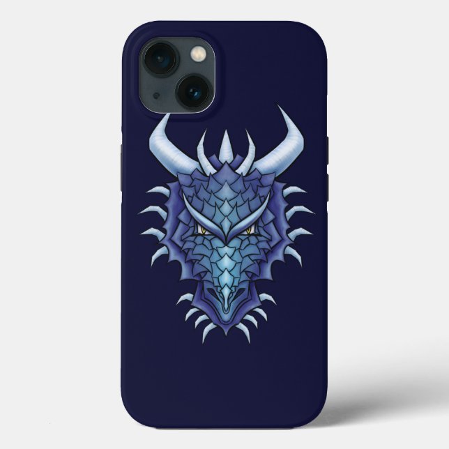 Cool Dragon Art - Purple  Blue Magical Dragon Head Case-Mate iPhone Case (Back)