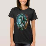 Cool Dragon Coloured Stained Glass Window Vintage  T-Shirt<br><div class="desc">Cool Dragon Coloured Stained Glass Window Vintage Dragon Fans</div>