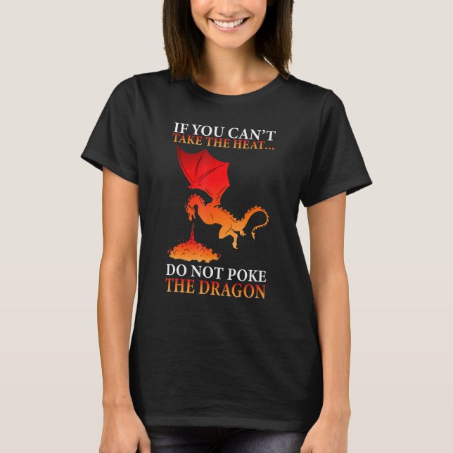 Cool Dragon Flame Spewing Flying Mythical Creature T-Shirt (Front)
